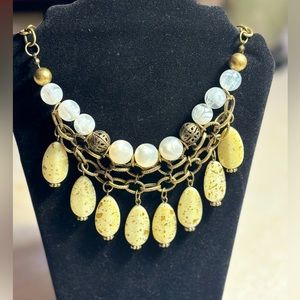 18” Retro Bronzetone Statement necklace